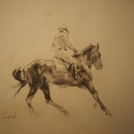 "Fine Horsemen" бумага, уголь, 60х80см, 2016г.