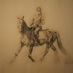 "Fine Horsemen" бумага, уголь, 60х80см, 2016г.